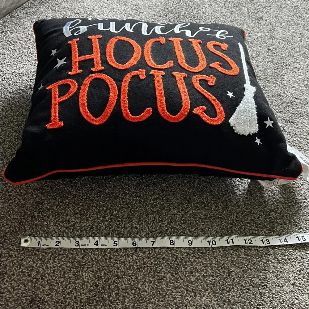 BNWT ‘It’s all a Bunch of Hocus Pocus’ Black/Orange Halloween Decorative Pillow